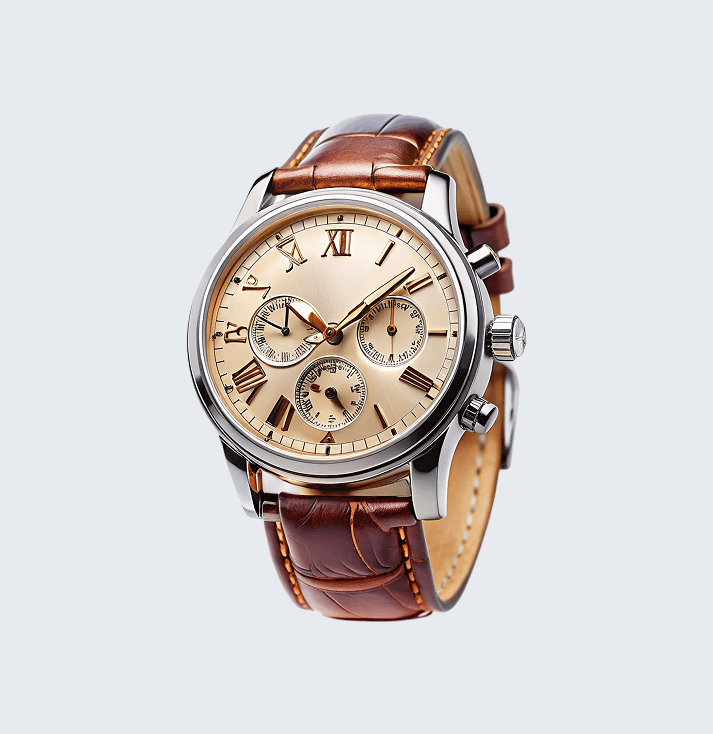 Luxury Brown Leather Chronograph Watch
