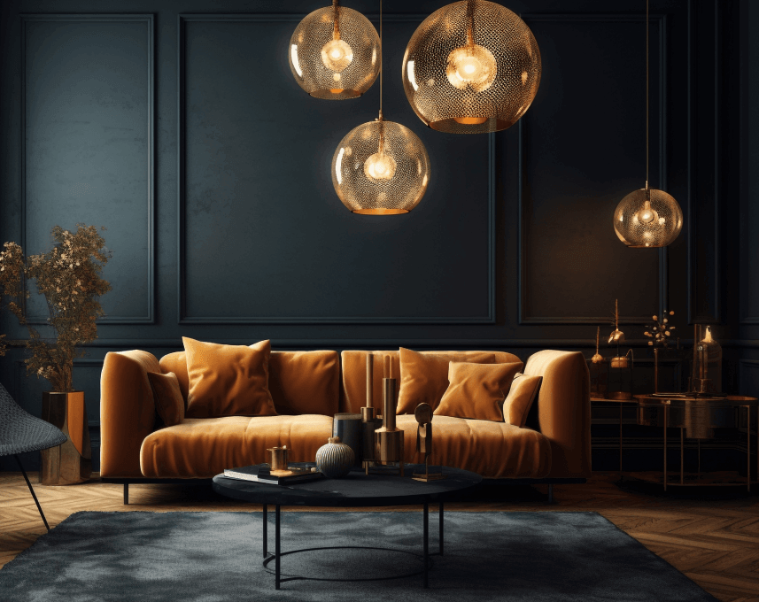 A warm, considered modern living room styled for the Editorial furniture homepage